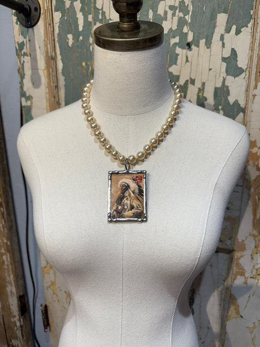 Chief on Champagne Pearl Necklace