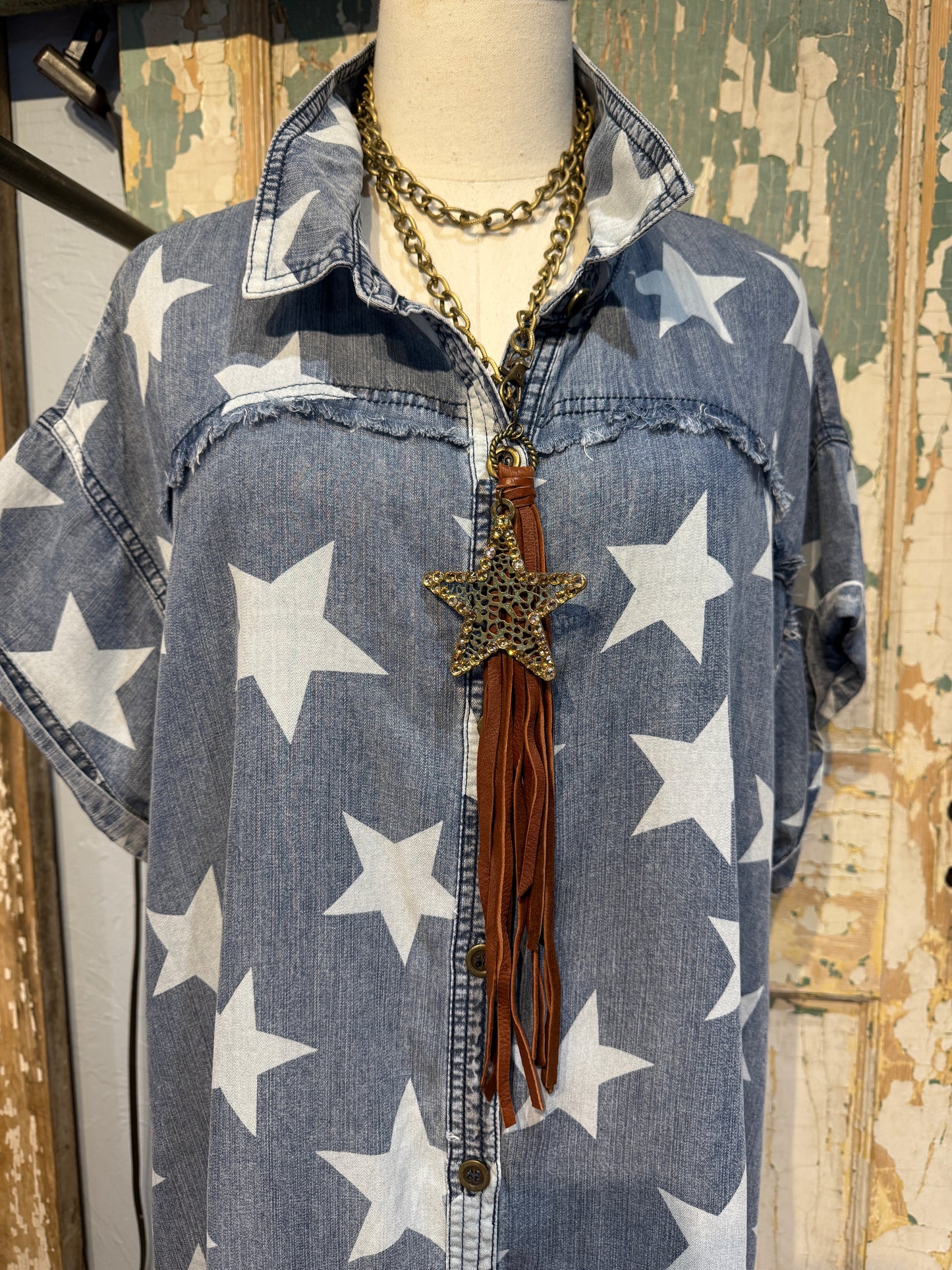 Lightweight Star Denim Dress