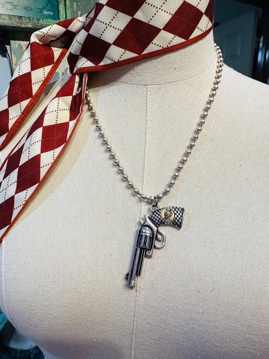 Silver Pistol Necklace