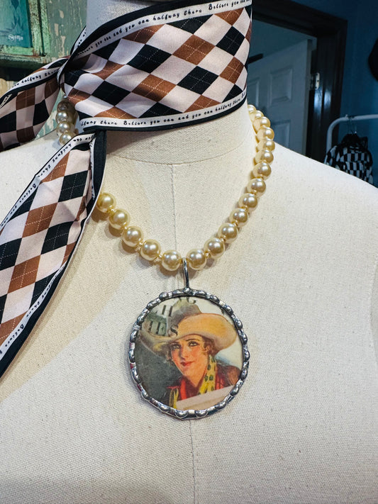 Cowgirl on Champagne Pearl Necklace