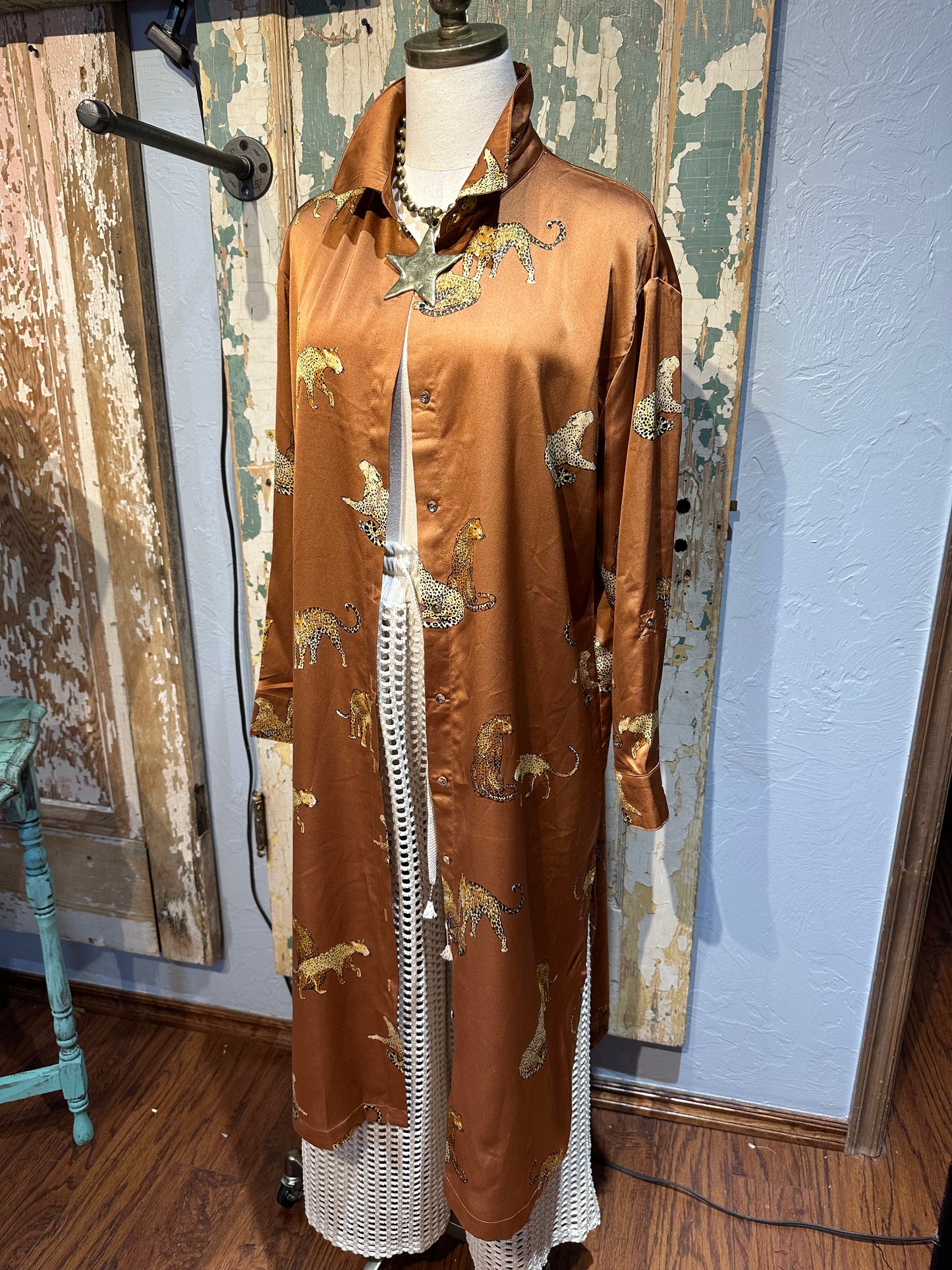 UMGEE Leopard Duster Brown