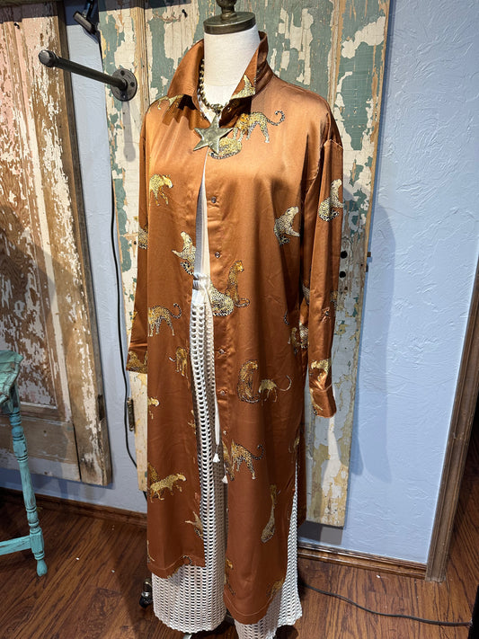 UMGEE Leopard Duster Brown