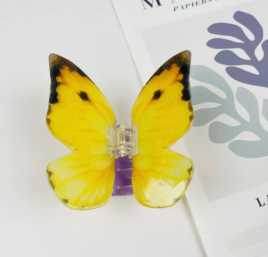 Acetate Large Butterfly Hair Clip Yellow