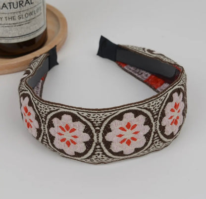 Boho Embroidered Floral Headband