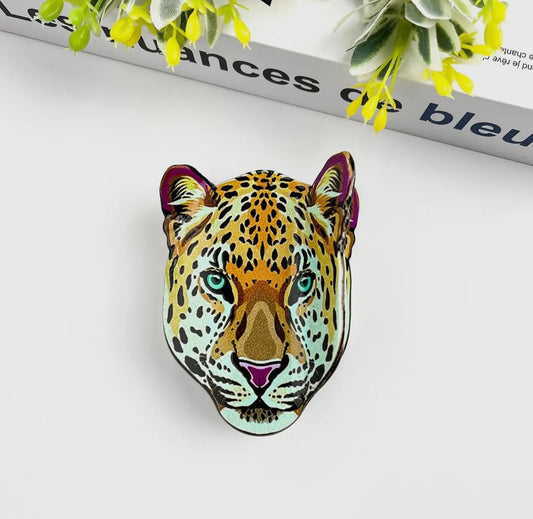 Cheetah Head Hair Clip