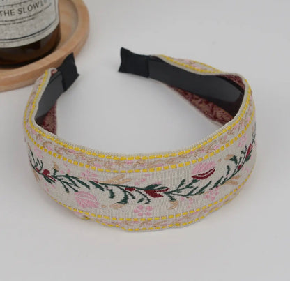 Boho Embroidered Floral Headband