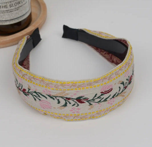 Boho Embroidered Floral Headband