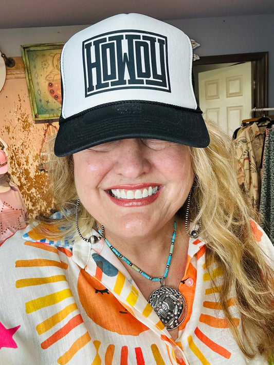 HOWDY Black Trucker Hat
