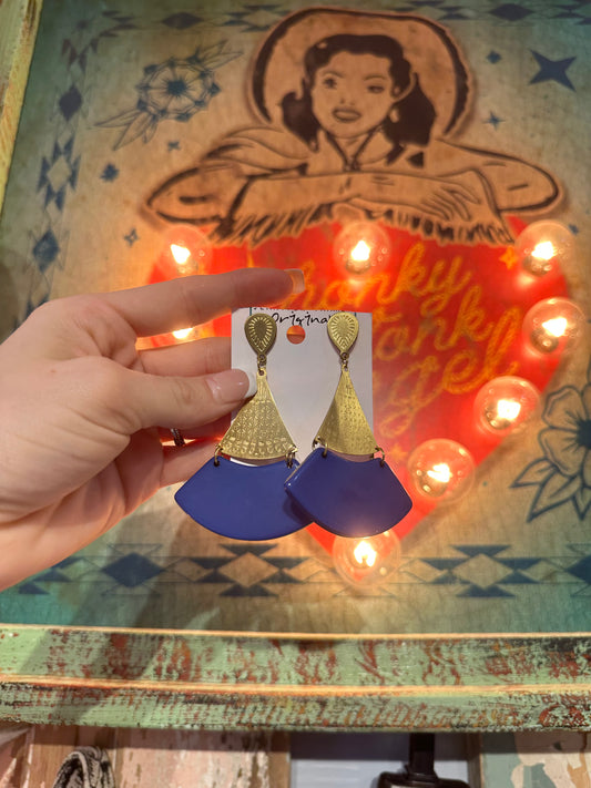 Inspired Gold & Acrylic Earrings