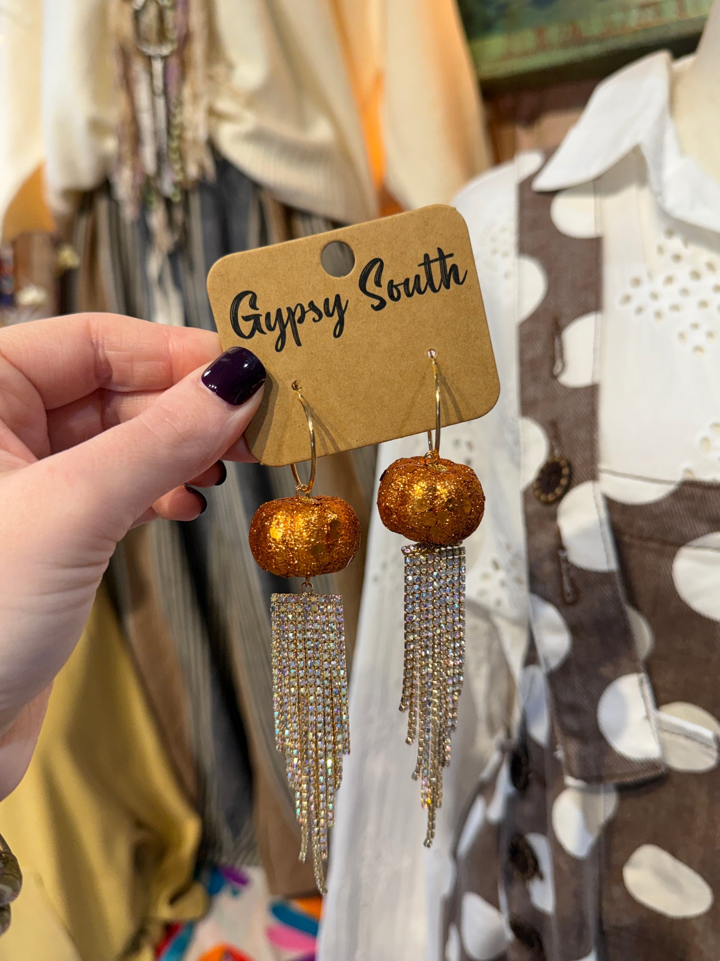 Gypsy South Pumpkin Sparkle Earrings
