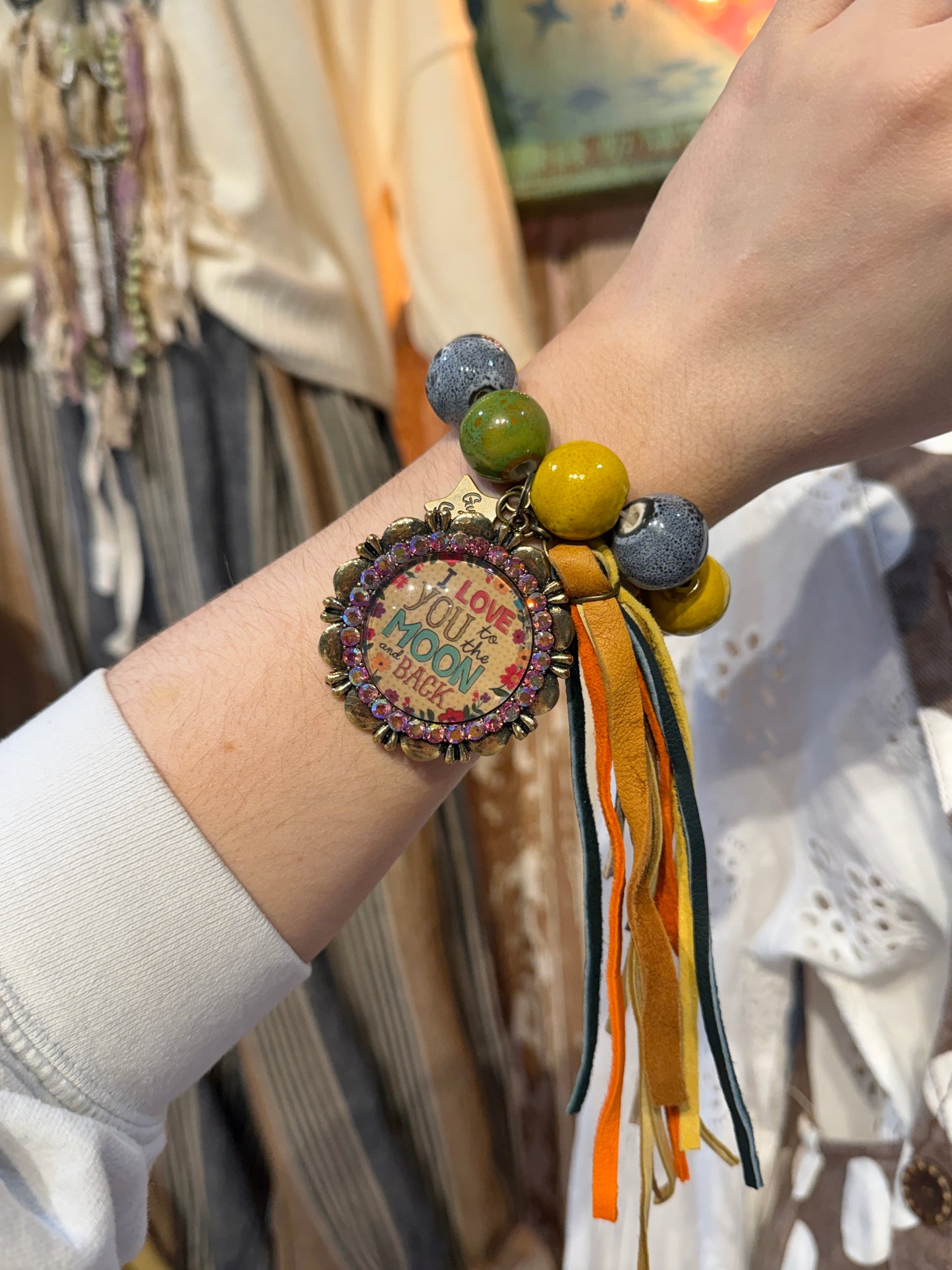 Gypsy South I Love You To The Moon and Back Tassel Bracelet