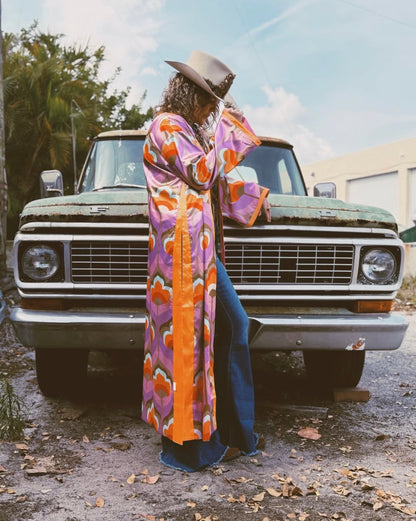 LB Colorful Printed Reversible Duster