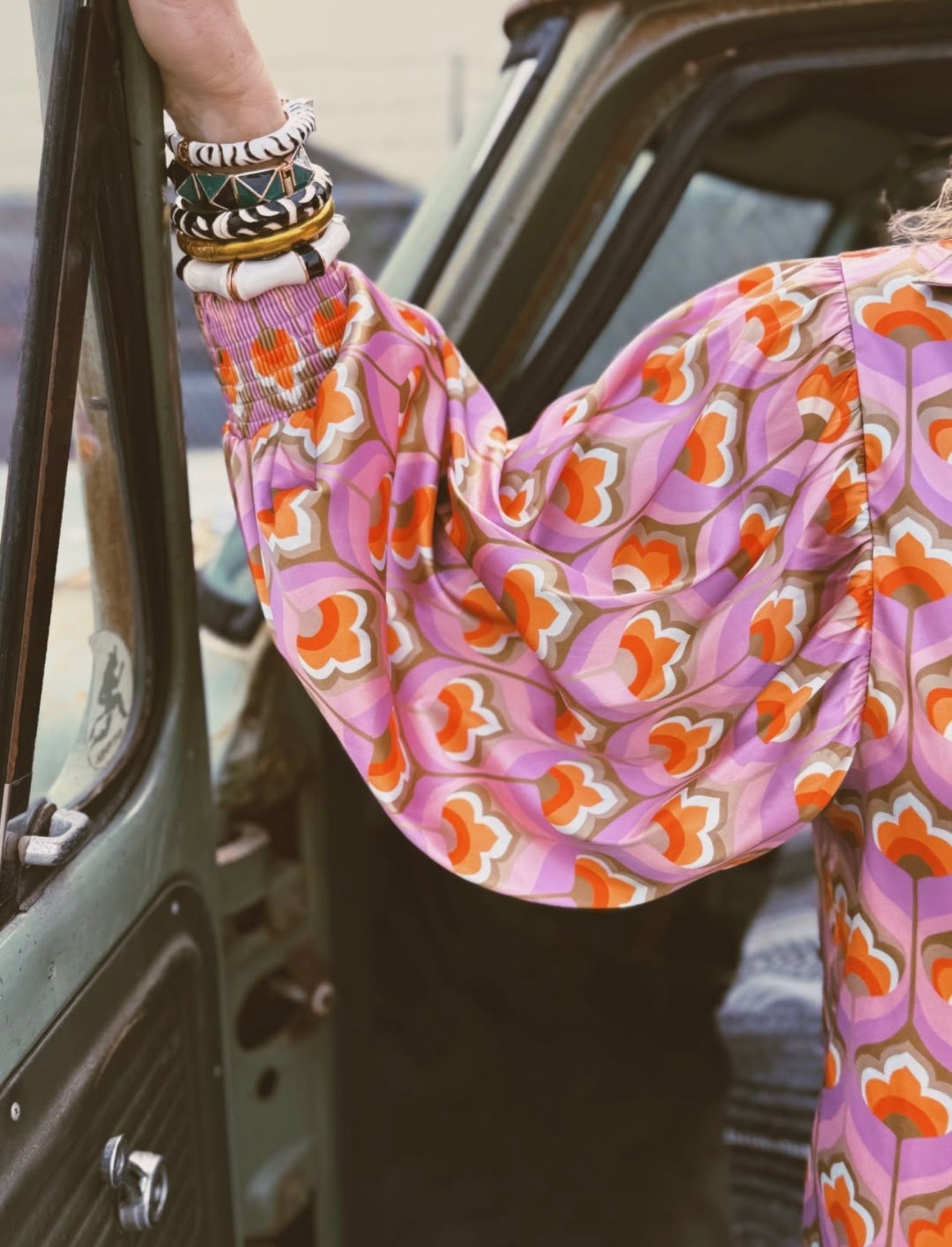 LB Purple Printed Button Up Blouse
