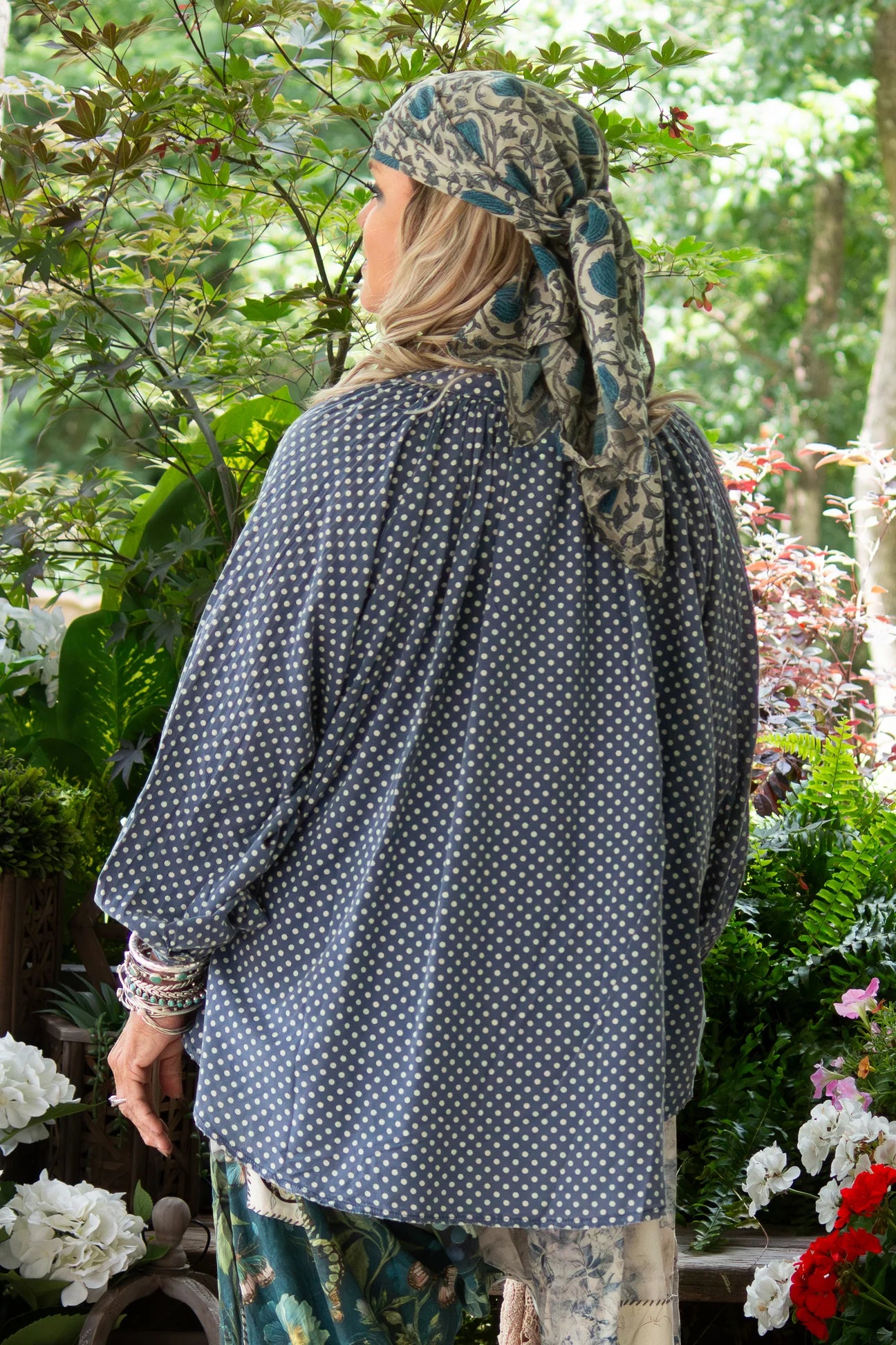 Jaded Gypsy Sweet Nothings Shirt - Navy Dot