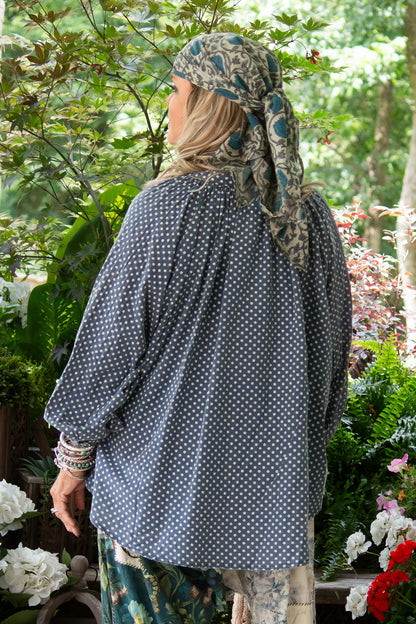 Jaded Gypsy Sweet Nothings Shirt - Navy Dot