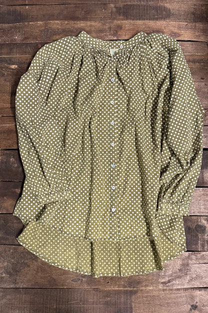 Jaded Gypsy Sweet Nothings Top Olive Dot