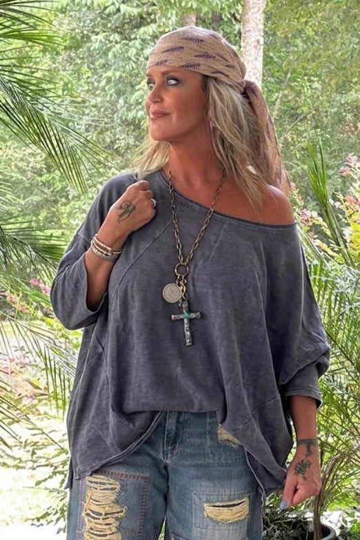 Jaded Gypsy Be Free Top - Vintage Indigo