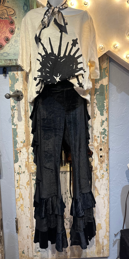 Rare Bird Black Velvet Leggings