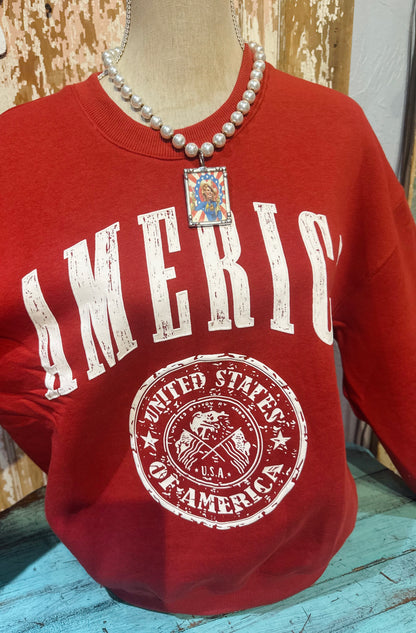 Red AMERICA Sweatshirt
