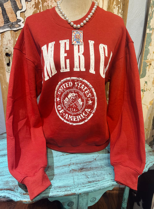 Red AMERICA Sweatshirt