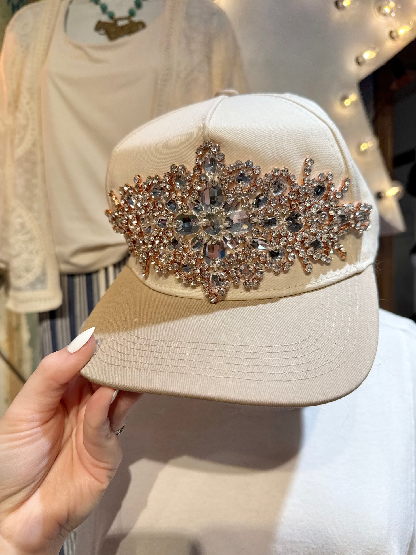 Hat with Crystal Design