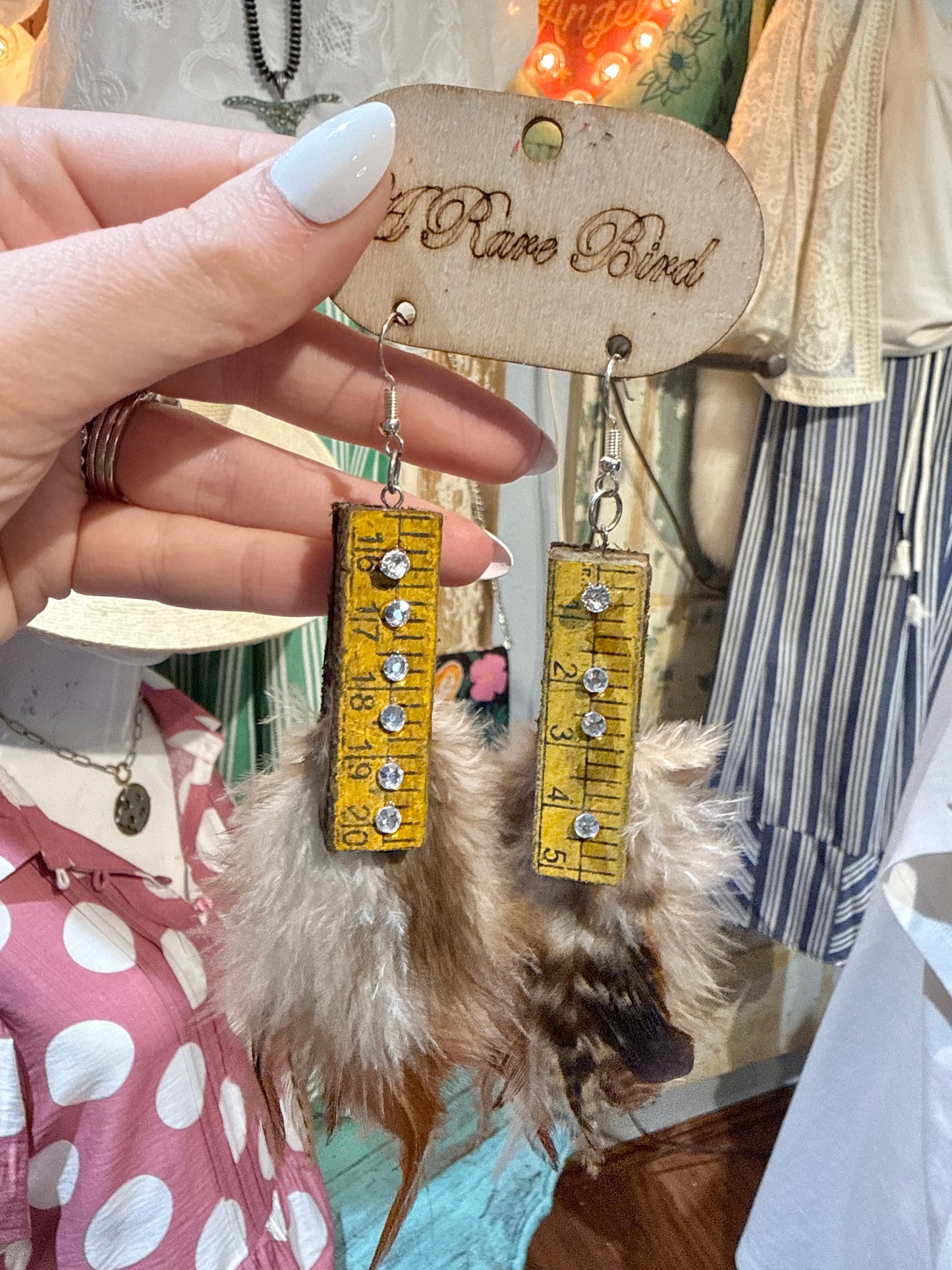 A Rare Bird Measuring Tape Earrings