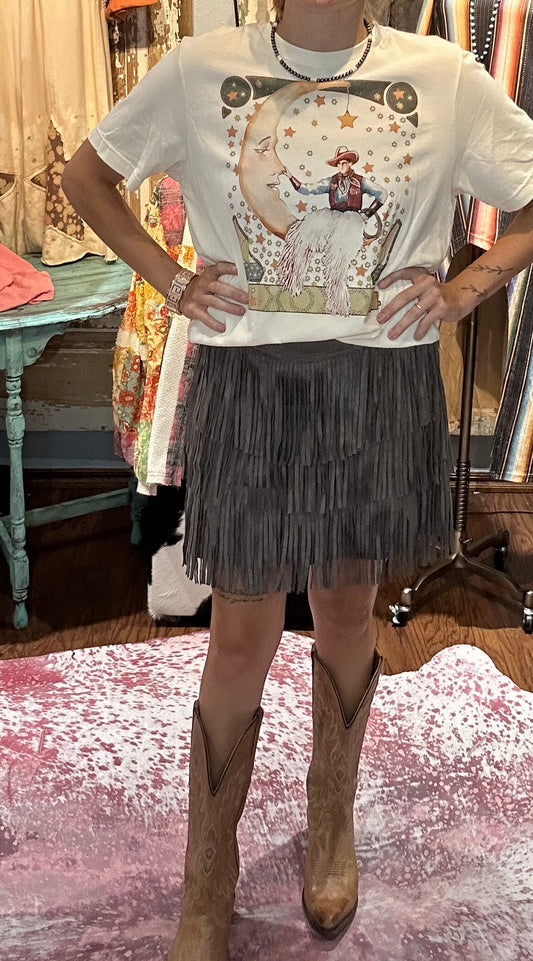 Fringe Suede Skirt