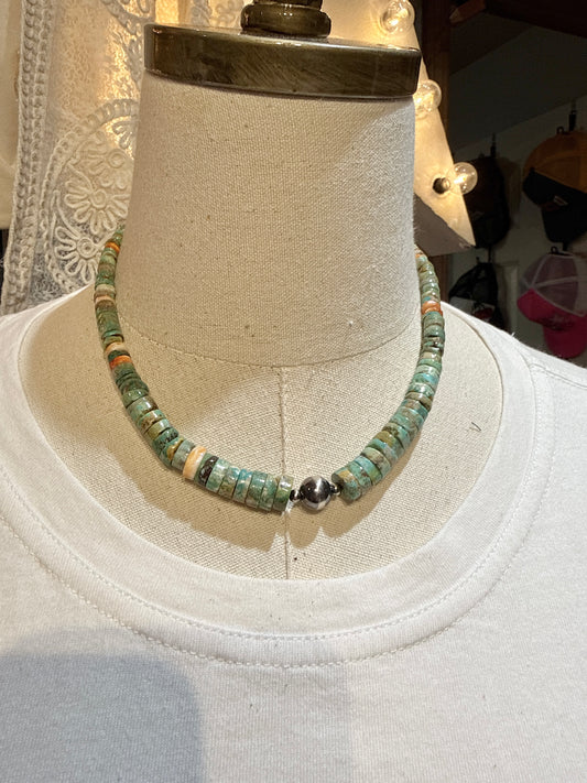 Navajo Pearl and Turquoise Necklace