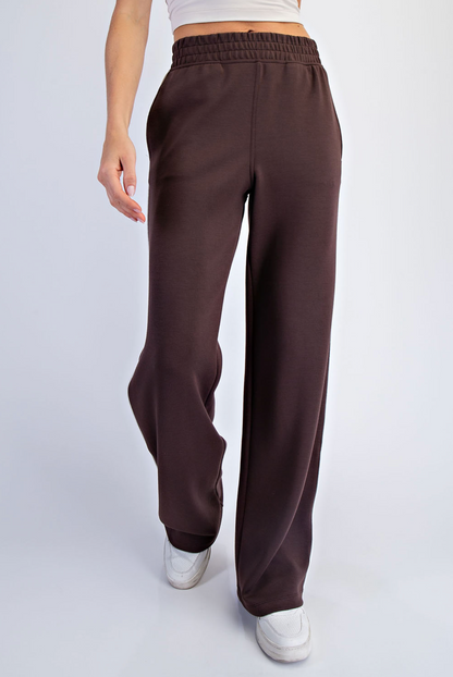 Espresso and Cream Modal Scuba Piping Pant