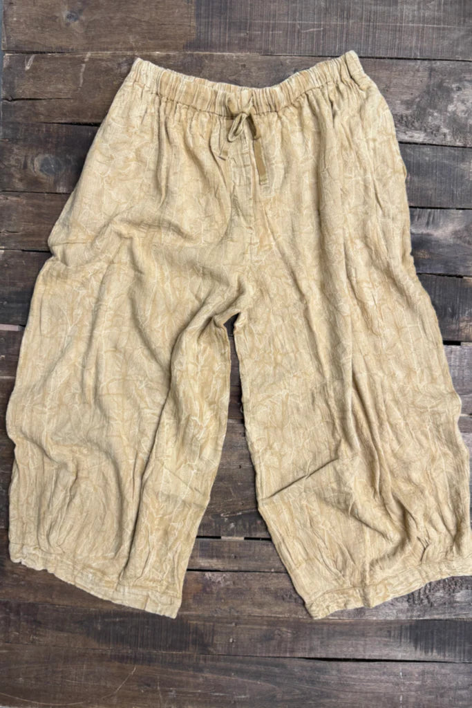 Jaded Gypsy Quilted Paths Pants - Golden