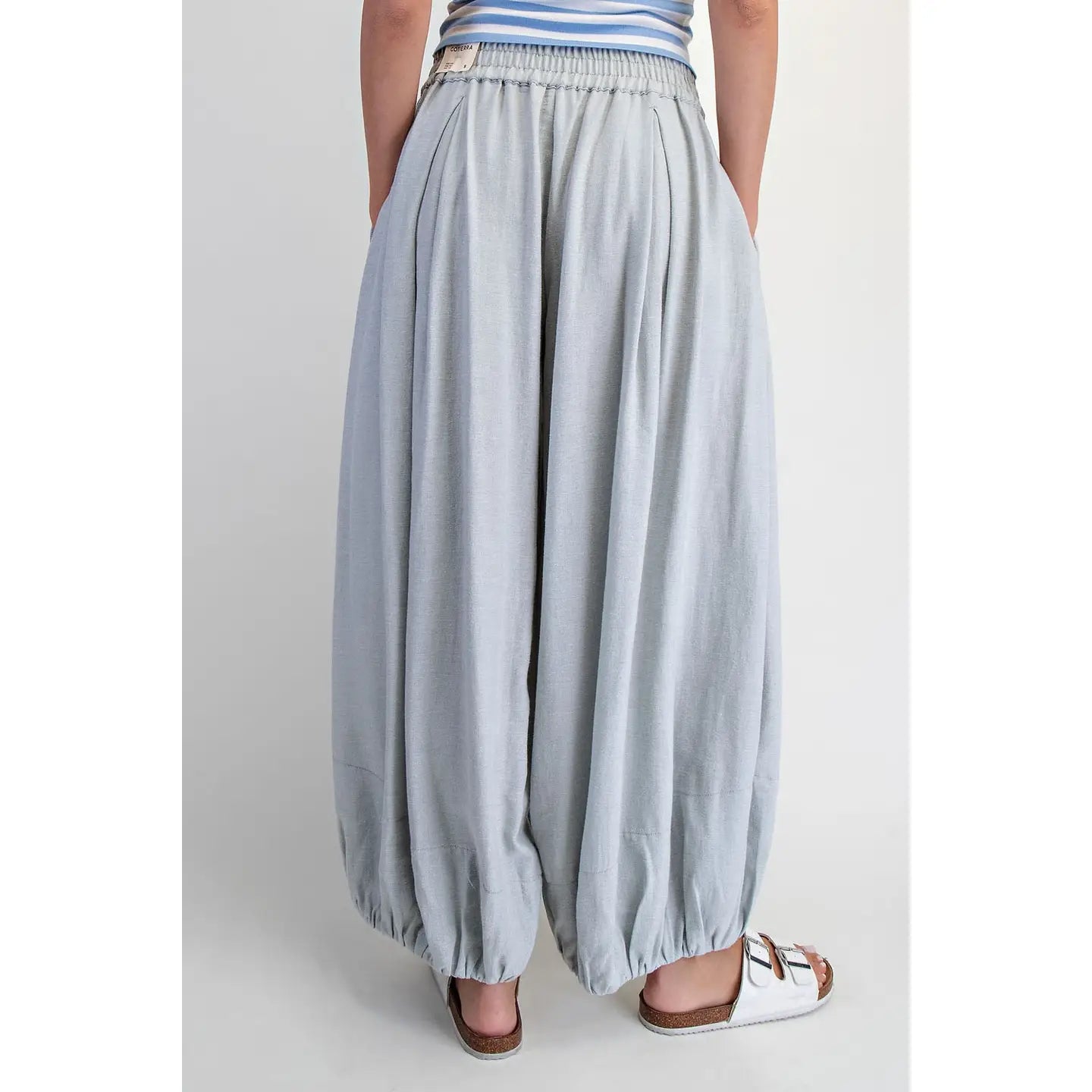Powder Blue Moonflower Balloon Pants