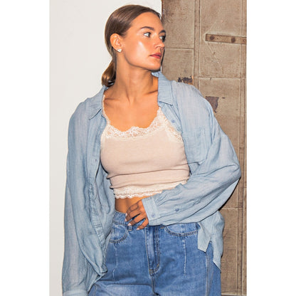 Denim Soft Linen Blend Shirt