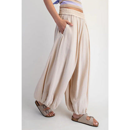 Natural Moonflower Balloon Pants