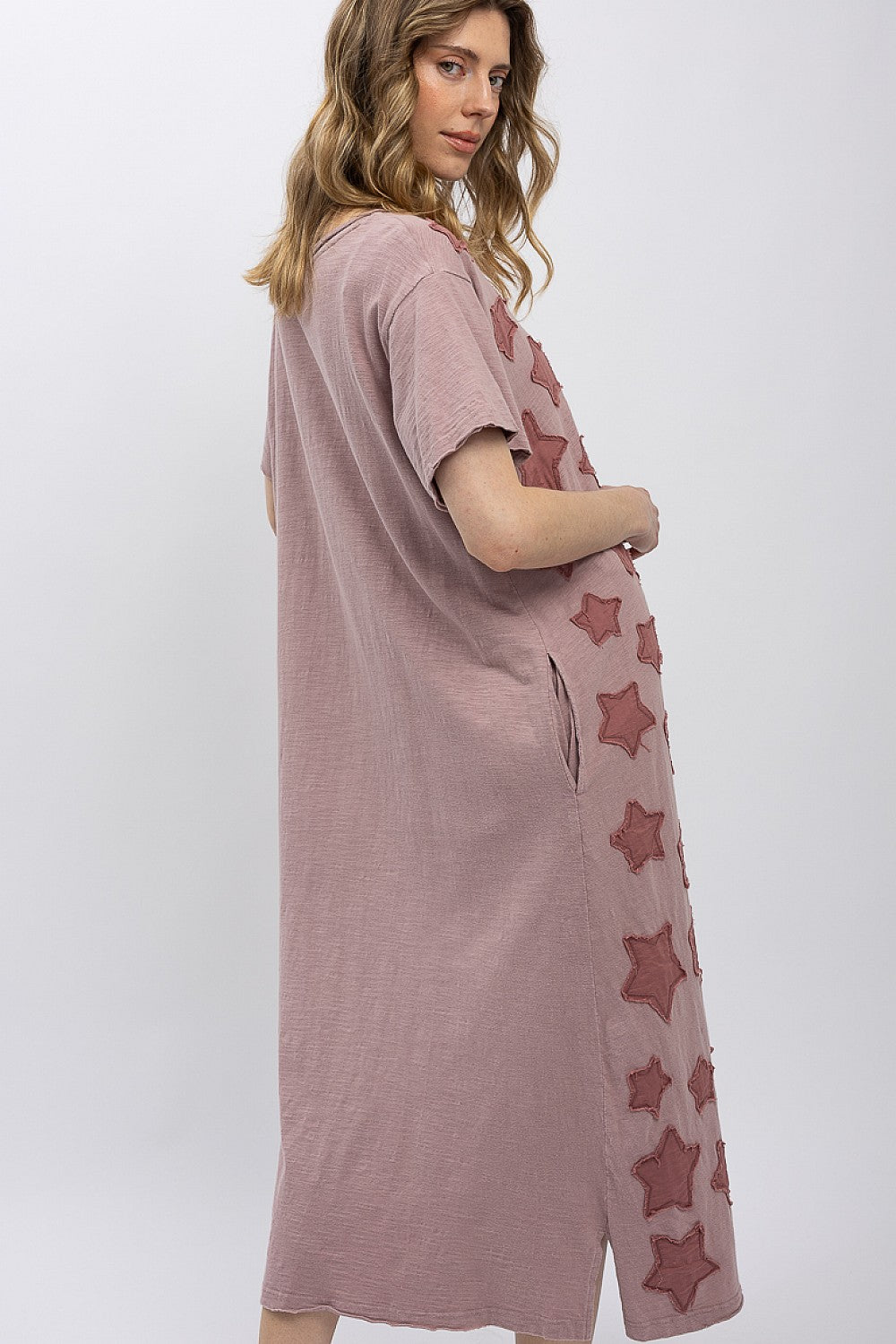 Blue Velvet Mauve Star Wrapped Dress