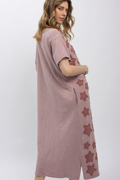 Blue Velvet Mauve Star Wrapped Dress