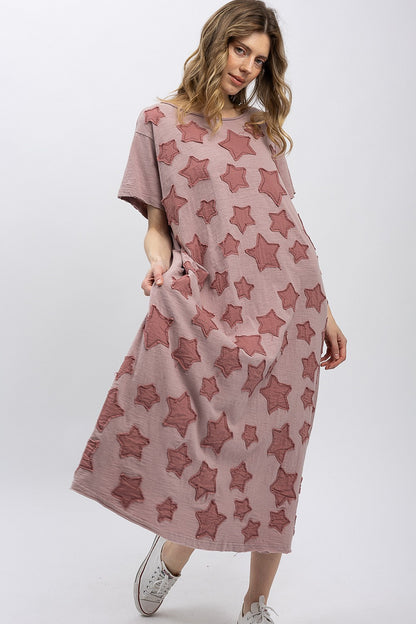 Blue Velvet Mauve Star Wrapped Dress