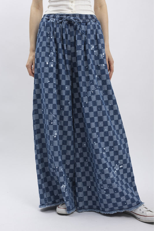 BlueVelvet Checker Board Wide Leg Pants