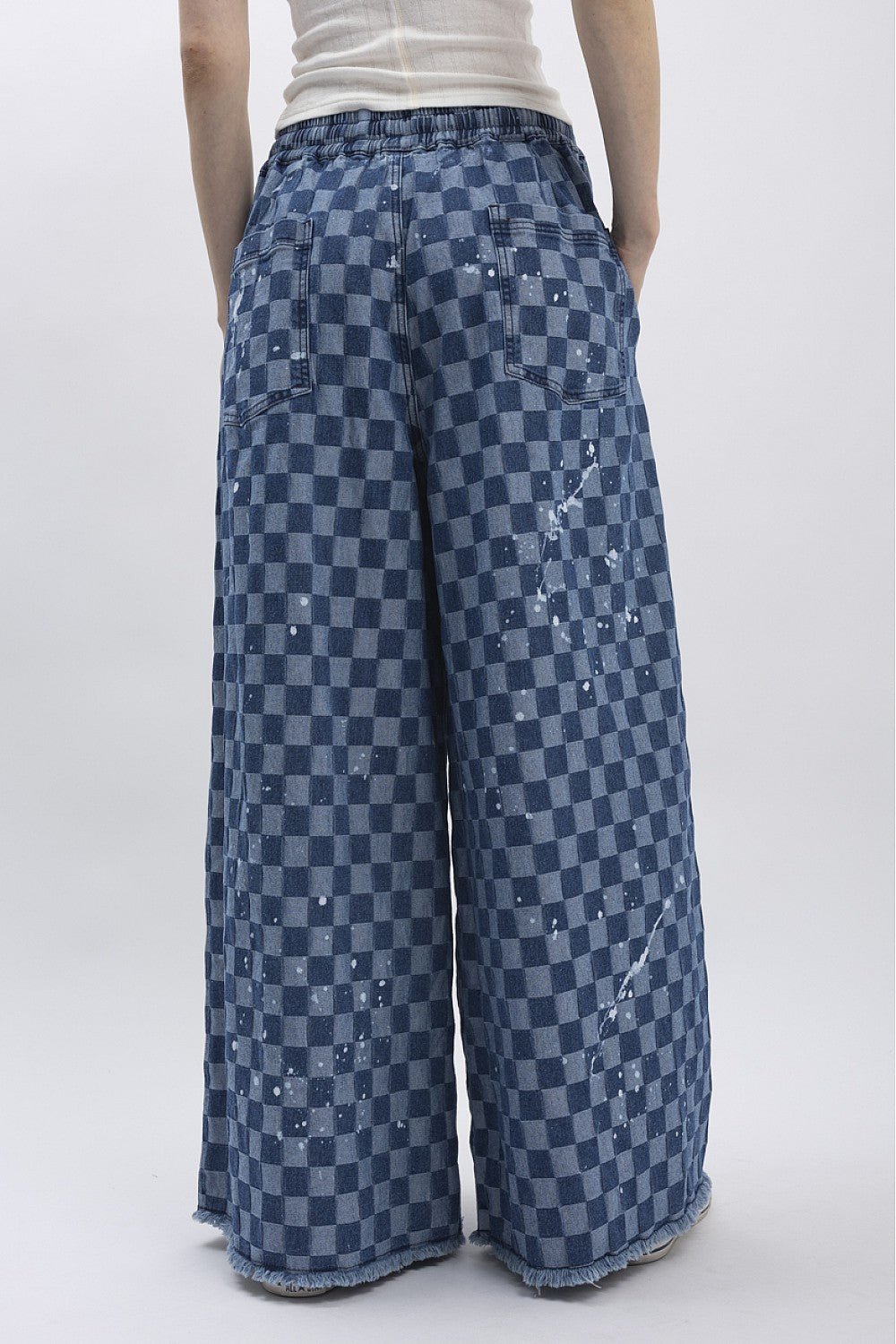 BlueVelvet Checker Board Wide Leg Pants