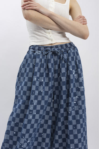 BlueVelvet Checker Board Wide Leg Pants