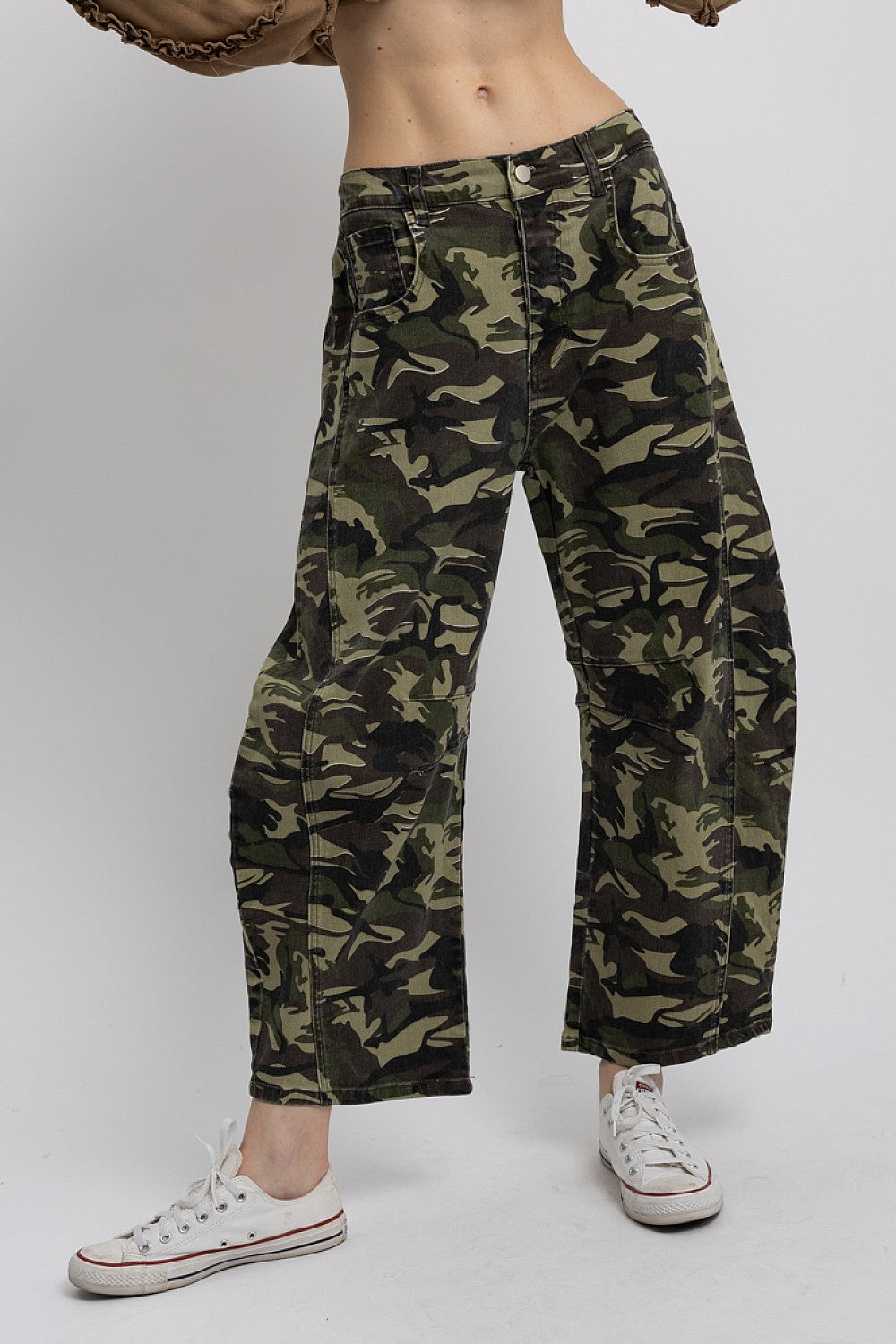Blue Velvet Camo Barrel Pants