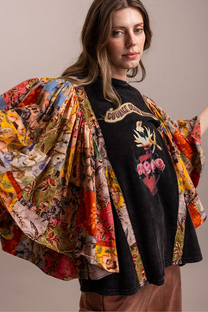 BlueVelvet Courage Dear Heart Graphic Poncho Top