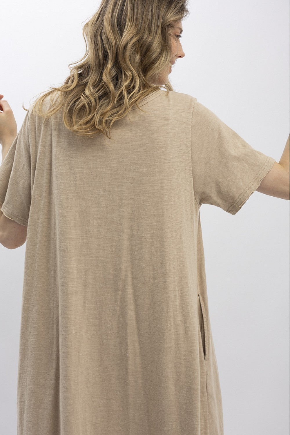 Blue Velvet Taupe Virgin Mary Dress