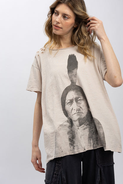 Blue Velvet Oatmeal Indian Tee