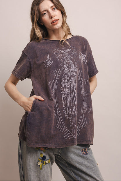 Blue Velvet Faded Navy Mary Top