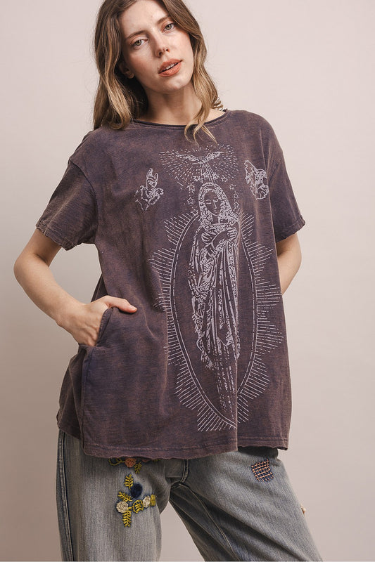 Blue Velvet Faded Navy Mary Top