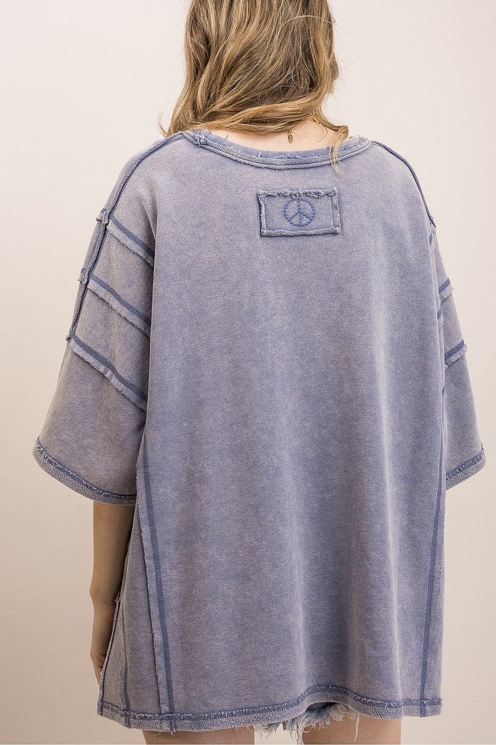 BlueVelvet Denim Blue Flag Top
