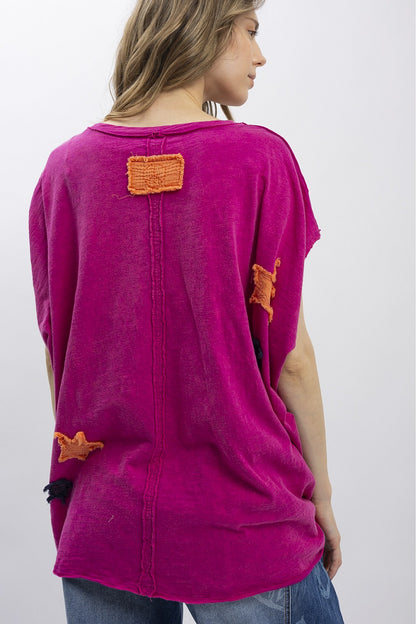 Blue Velvet Pink Star Child Top