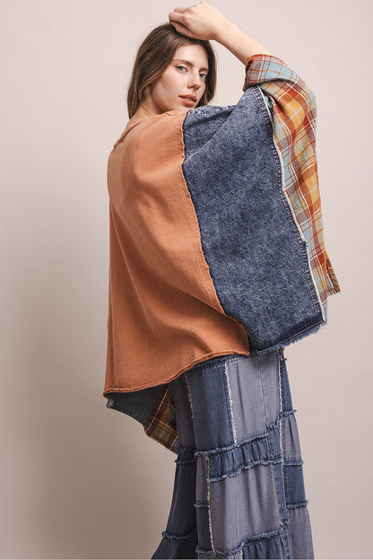 Blue Velvet Coral Denim LOVE Top