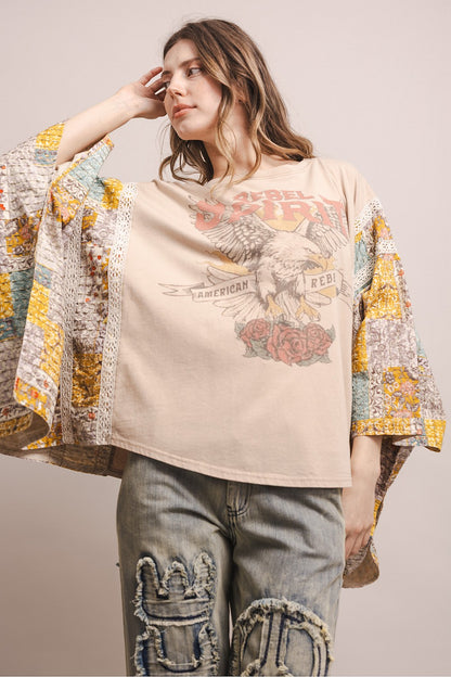 Blue Velvet Tan Rebel Spirit Poncho Top
