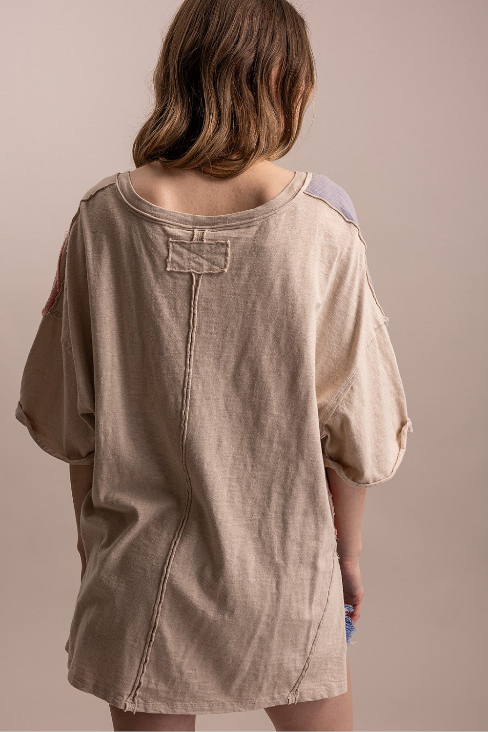 BlueVelvet Taupe American Flag Top